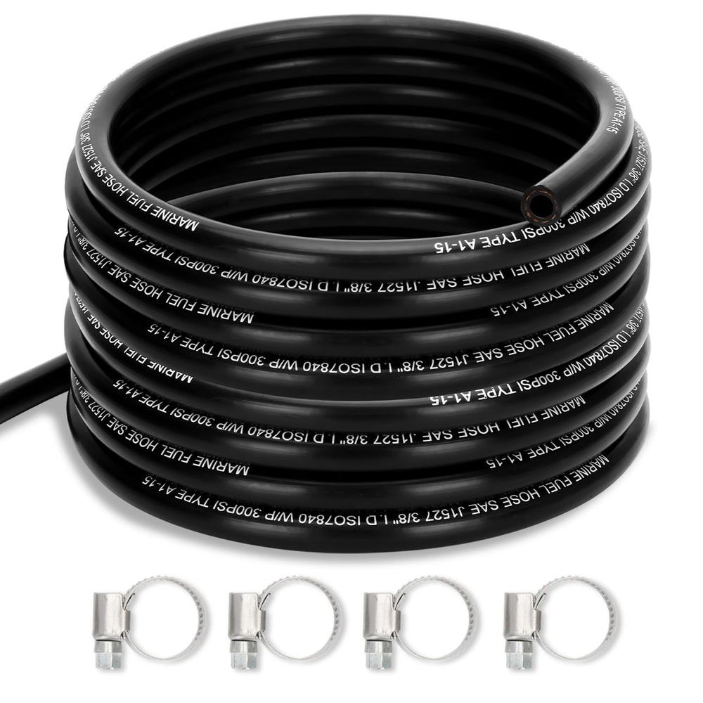 Fancat front view of 3/8 inch fuel line showing packaging and product benefit
