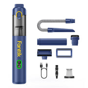 Fanttik V8 Mate front view showing compact handheld vacuum and blue finish, ideal for quick cleanups