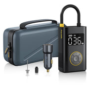 Fanttik X9 Pro front view showing compact pump and benefits of portability