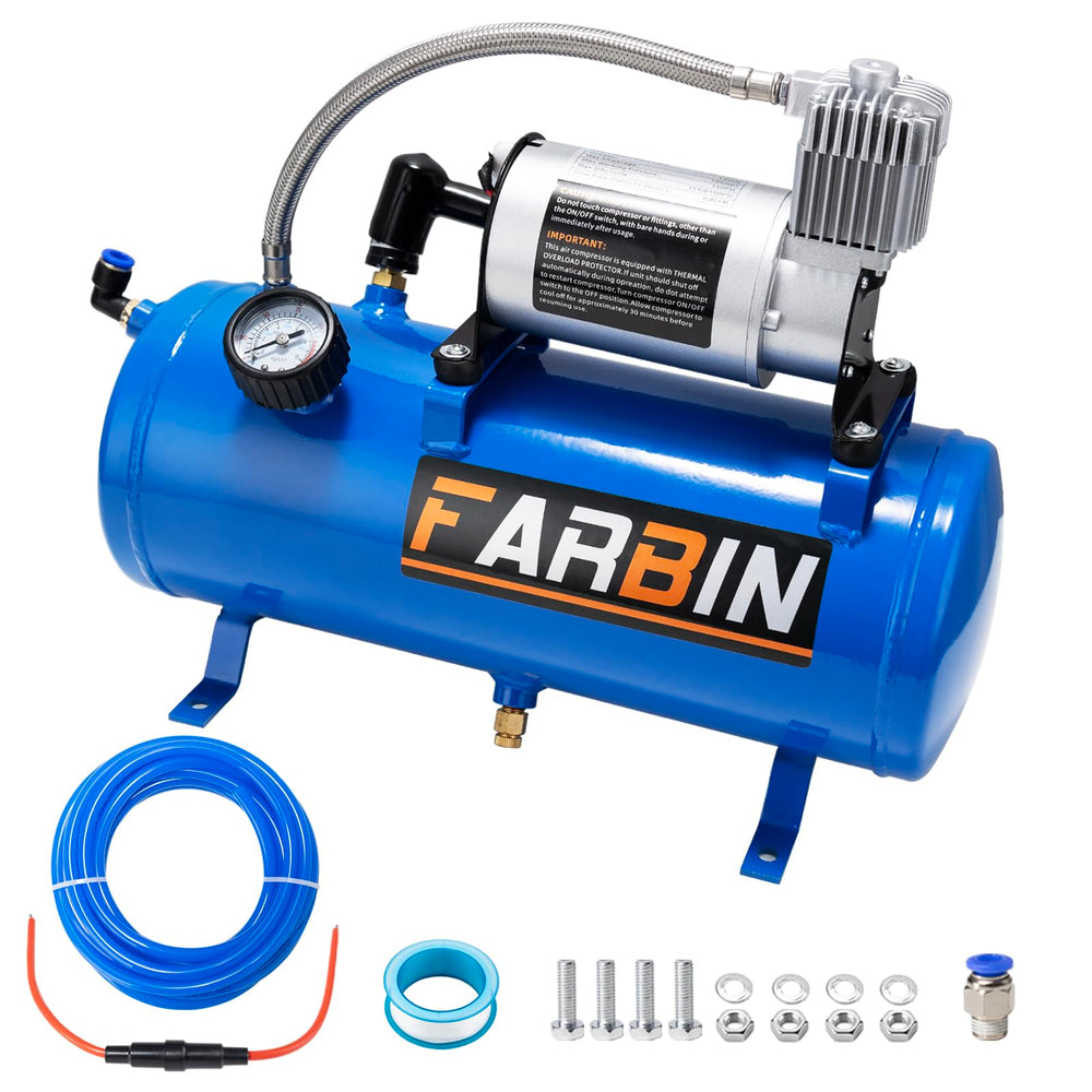 FARBIN front view showing compact 1.6gal tank and pump, built for reliable pressure