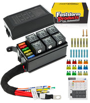 FASTSTORM front panel showing relays and fused outputs for neat install