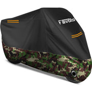 Favoto front view cover on motorcycle showing full-body protection