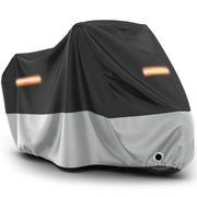 Favoto front view covered motorcycle showing full protection and peace of mind