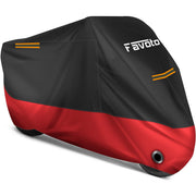 Favoto front view covered motorcycle showing full protection and fit