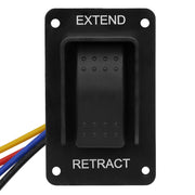 FBULWSEC front panel switch showing clear EXTEND and RETRACT labels for safer control