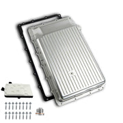 FBXINTUM front view of aluminum transmission pan showing durable finish and improved cooling