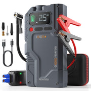 Featou front pack showing jump starter and inflator for quick roadside readiness