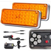 FEELOTAM front view showing amber strobe beacon and wide visibility benefit