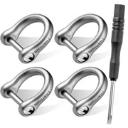 FEGVE front view of D-ring package showing four titanium rings and screwdriver, durable convenience
