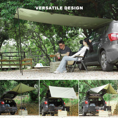FEIWOOD GEAR awning attached to SUV creating instant shaded area