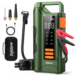 fejidaw front view of jump starter showing compact all-in-one design and portability