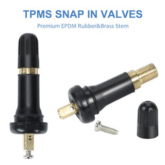 Fekuar side profile of a valve stem showing length and snap-in shape for fit clarity