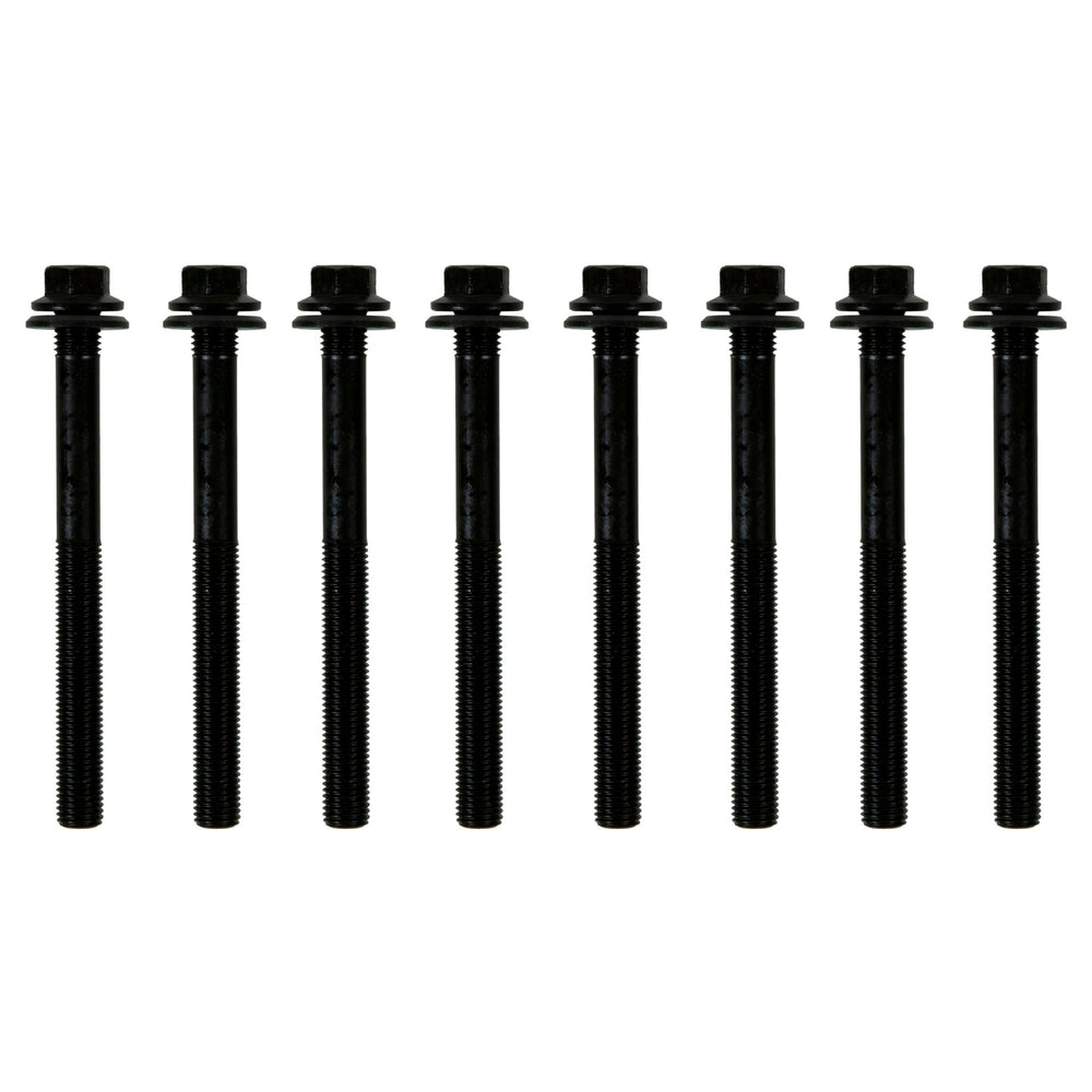 Fel-Pro cylinder head bolt set front view showing organized fasteners for reliable OE fit