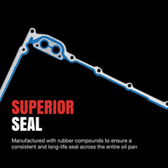 Fel-Pro oil pan gasket installed on engine demonstrating leak prevention
