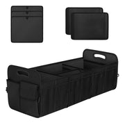 Femuar front view showing black trunk organizer and clear labeling, visual capacity benefit