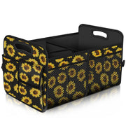 Femuar front view of sunflower trunk organizer showing roomy capacity and pockets