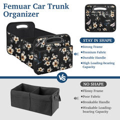 Femuar open organizer showing wide mouth for quick access benefit