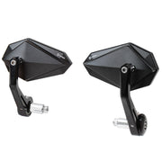 FENRIR front view of bar end mirrors showing clean stylish profile and improved rear visibility
