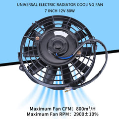 FGJQEFG fan mounted to a radiator demonstrating universal fit and cooling support