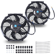FGJQEFG front view of black 10 inch fan showing compact design and improved cooling