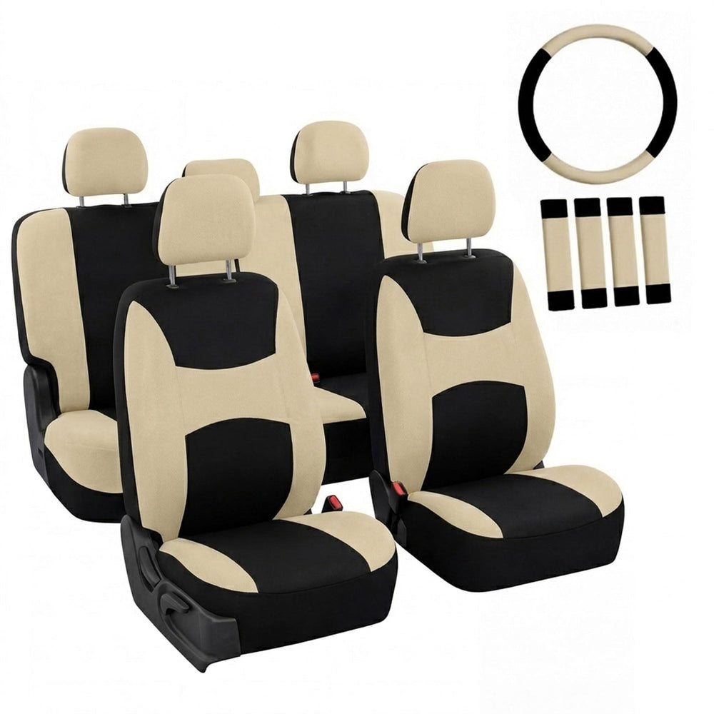 FH Group front seat cover showing snug fit and seat protection