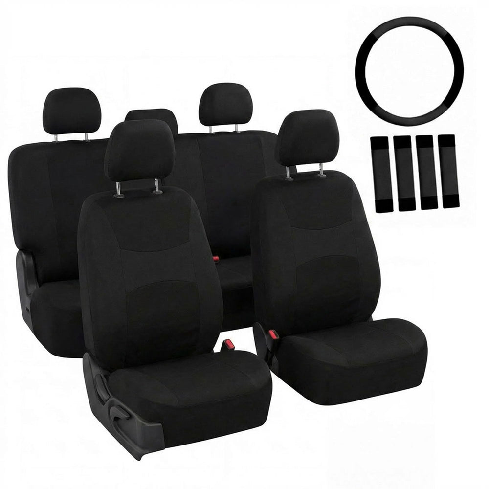 FH Group front seat cover front view showing neat protection and improved interior