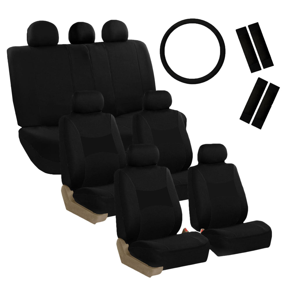 FH Group front seat covers full set showing clean cabin upgrade and protection
