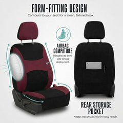 FH Group side stitch detail shows airbag-compatible safety design
