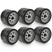 FHSJXR front view of six-pack oil filters showing organized packaging and bulk value