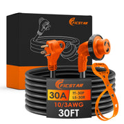 Ficstar front view showing locked L5-30R connection and weatherproof seal benefit