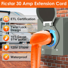 Ficstar female end LED indicator lit showing power presence for quick verification