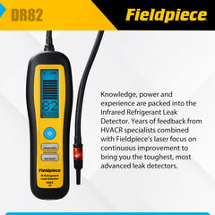 Fieldpiece DR82 detecting leak on evaporator coil demonstrating precise pinpointing