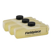 Fieldpiece front packaging showing three 8 oz bottles and brand visibility for easy identification