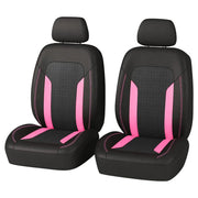 Figpade front view installed on car seat showing pink protection and neat fit