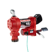 Fill-Rite FR1204H front view showing durable cast iron housing and pump ports, durable construction benefit
