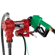 Fill-Rite front view showing pump and included hose for fast fueling