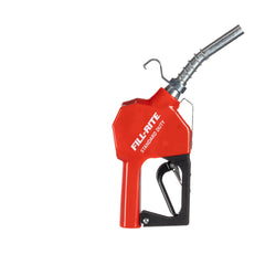 Fill‑Rite SDN075RAN spout closeup highlighting 13/16" red jacket for quick fuel identification and safe flow