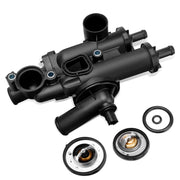 FILTERUP front view of thermostat housing showing mounting points and correct fit