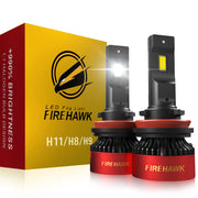 Firehawk front view of bulb pair showing model markings and plug for easy swap