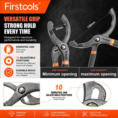 Firstools 10-position adjustment mechanism enabling quick precise sizing