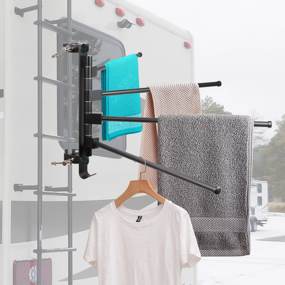 Fistihon front view mounted on RV ladder showing secure installation benefit