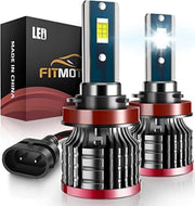 FITMOTORS front packaging showing pair of fog light bulbs and benefits
