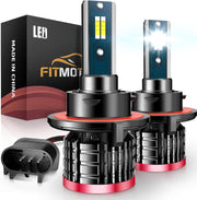 FITMOTORS front view showing two H13 bulbs and connectors for easy swap