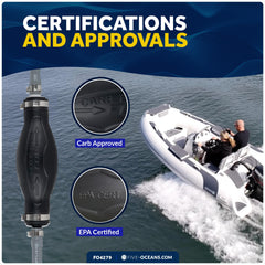 Five Oceans primer bulb rubber texture close-up showing durable low-permeation material