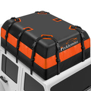 FIVKLEMNZ front view of rooftop cargo bag showing secure design and weather protection