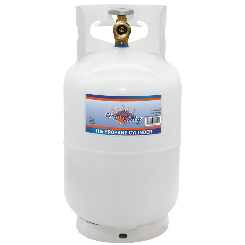 Flame King front view showing compact tank and stable base for reliable portability