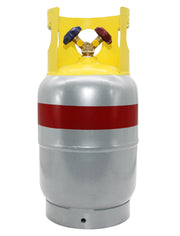 Flame King front view of 30LB cylinder showing durable construction and safe transport