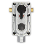 Flame King regulator front profile showing compact dual-tank design and durability