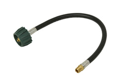 Flame King front connector showing ACME nut and brass fitting for secure cylinder attachment