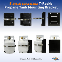 Flame King bracket holding a 5LB tank demonstrating fit